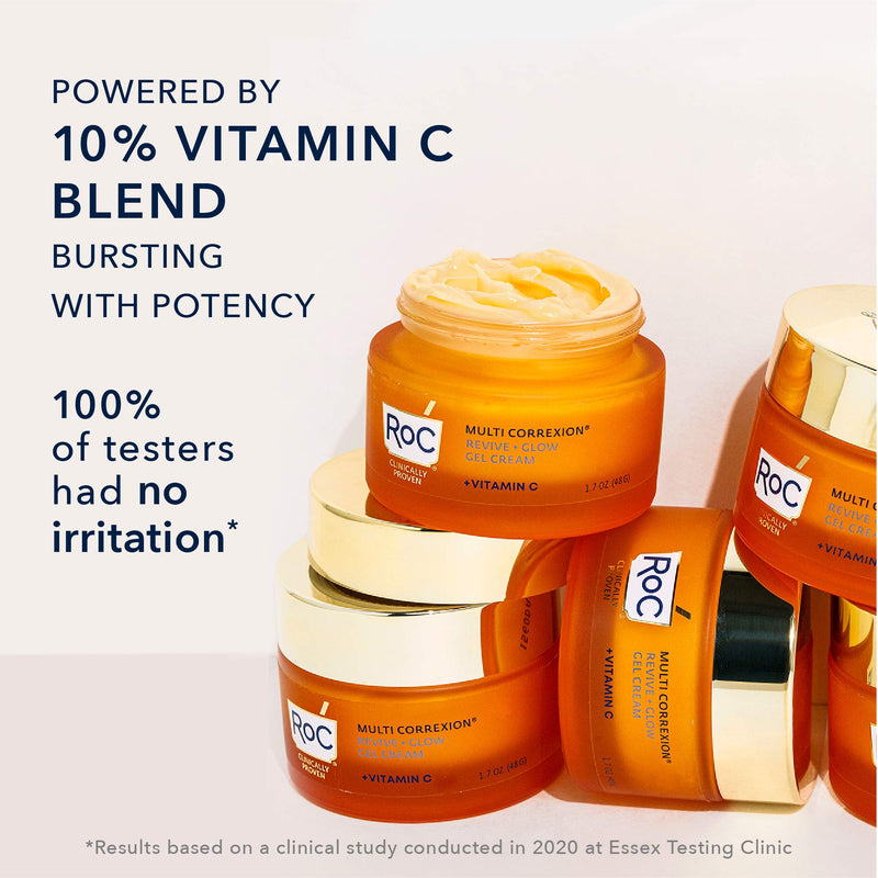RoC Multi Correxion Revive + Glow Vitamin C Moisturizer for Face, Gel Cream, 1.7 Ounce - BeesActive Australia