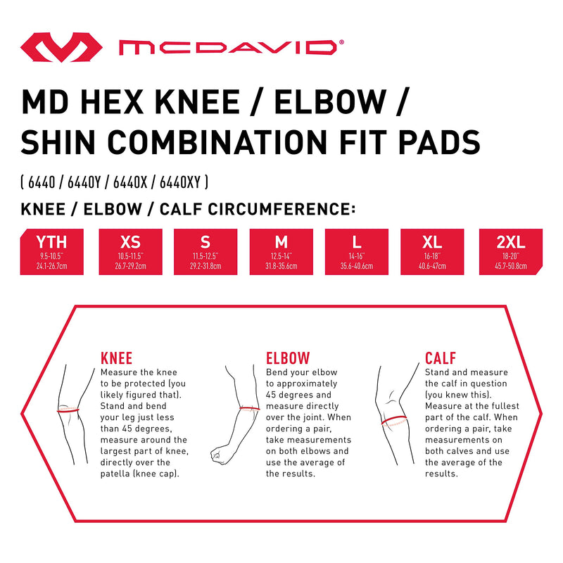 Mcdavid 6440 Hex Knee Pads/ Elbow Pads/ Shin Pads for Volleyball, Basketball, Football & All Contact Sports, Youth & Adult Sizes, Sold as Pair (2 Sleeves) X-Small Black - BeesActive Australia