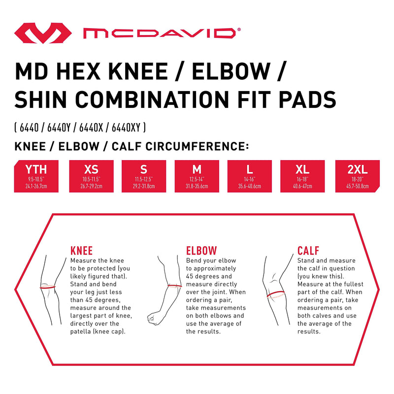 Mcdavid 6440 Hex Knee Pads/ Elbow Pads/ Shin Pads for Volleyball, Basketball, Football & All Contact Sports, Youth & Adult Sizes, Sold as Pair (2 Sleeves) Medium White - BeesActive Australia