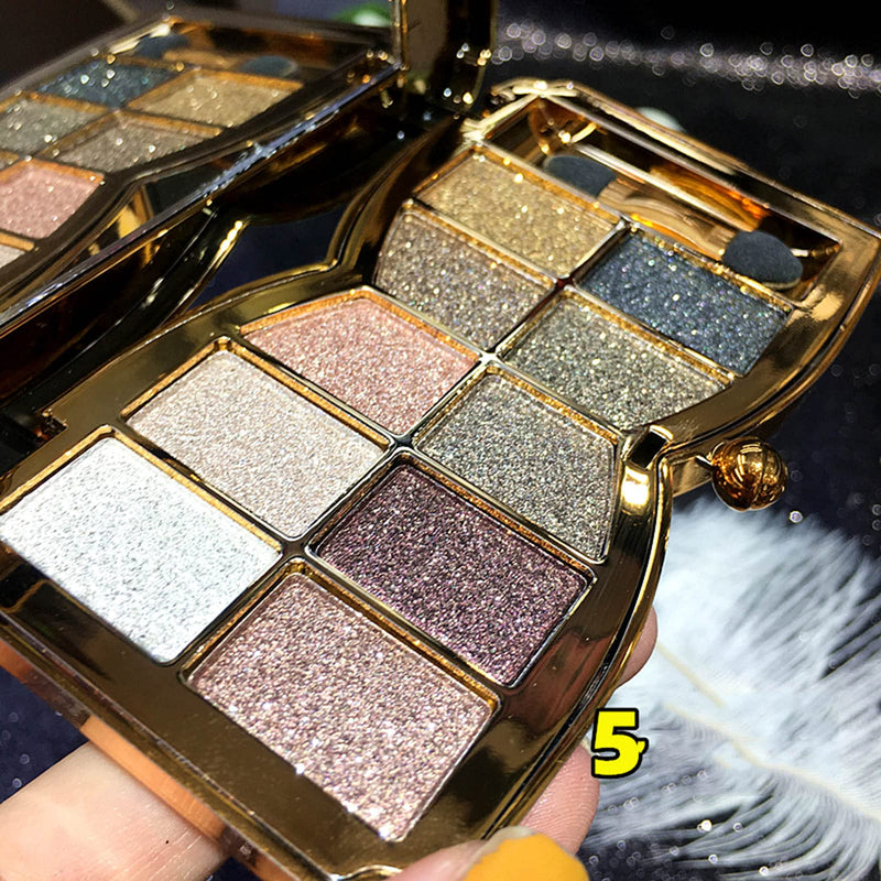 Bernecy Glitter Eyeshadow Palette,10 Colors Sparkle Shimmer Eye Shadow Highly Pigmented Long Lasting Makeup Set Gold (Type 5), Small Type 5 - BeesActive Australia