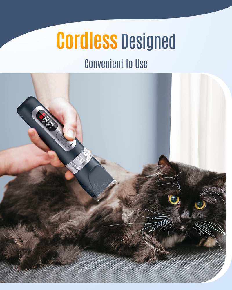 Cat Grooming Clippers for Matted Long Hair,Low Noise Cat Clippers Shaver,4 Speed Cordless Pet Clippers Kit for Cats Dogs and Pets Blue - BeesActive Australia