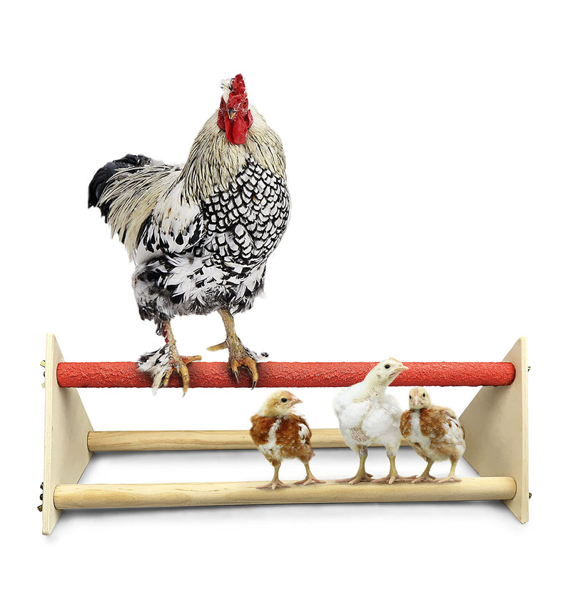 Ferstnor Premium Wooden Chicken Perch Set for Laying Hens Heavy Duty Roosting Bar for Coop Sanded Stand for Large Bird Durable Accessory Complete with Cleaning Brush and Sponge - BeesActive Australia
