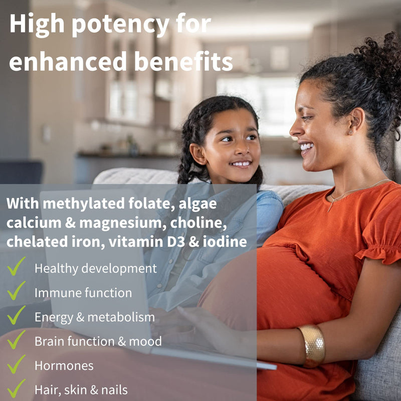 Advanced Clean Label Vegan Prenatal Multivitamin with Folic Acid as Folate, Plus Choline, Calcium, Magnesium & Gentle Iron, Complete Pregnancy Vitamins for Women, 60 Tablets, by Igennus - BeesActive Australia