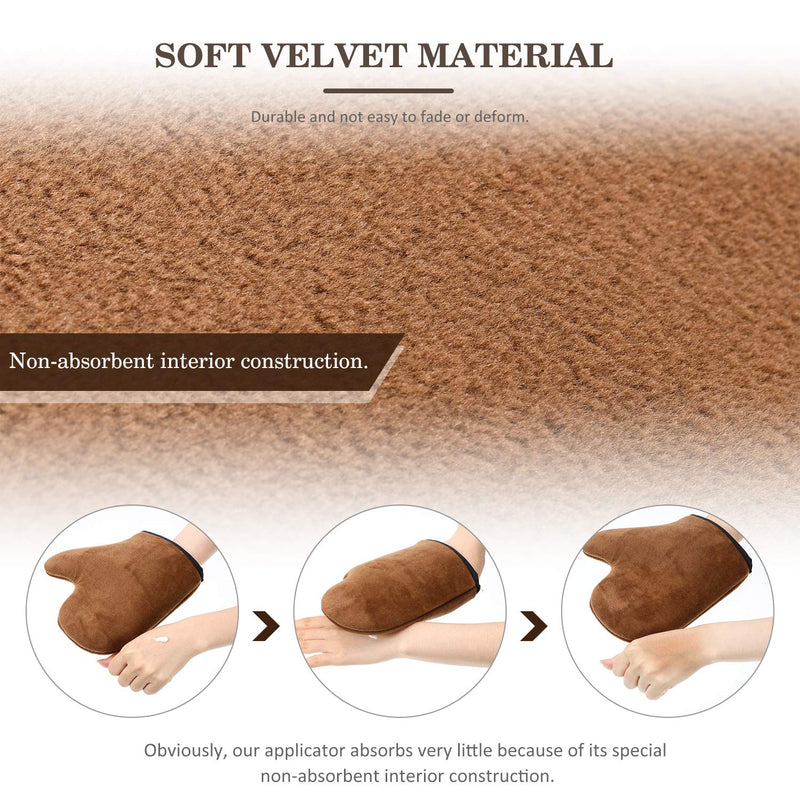 4 Packs Self Tanning Mitt Applicators Sunless Tanning Mittens Double Sided Self Tanning Gloves Reusable Tanner Applicator Mittens Brown Tanner Gloves with Thumb - BeesActive Australia