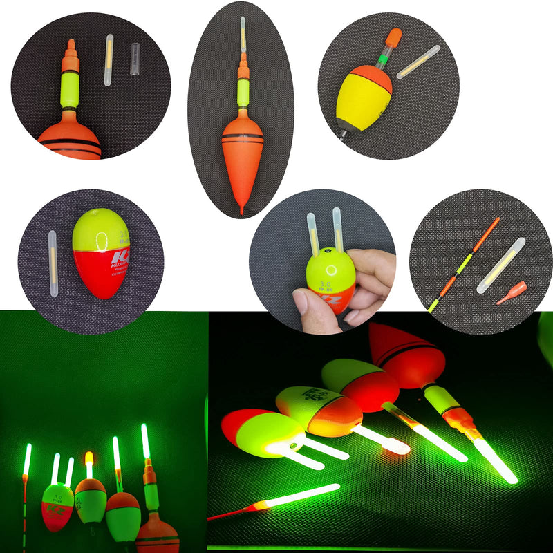 linguang 10-50PCS Fishing Glow Sticks for Clip -On Rod Tips and Bobbers 1”1.5”2”3” inch 3.0 x 25mm 4.5X 37mm 6.0 x 50mm 7.5 x 75mm Light Sticks ，Fishing Pole Glow Sticks，Glow Tips for Fishing Poles - BeesActive Australia
