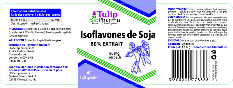 SOYA Isoflavones 80% Extract 120 Capsules, 3rd Party Lab Tested, High Strength Supplement, Gluten and GMO Free - BeesActive Australia