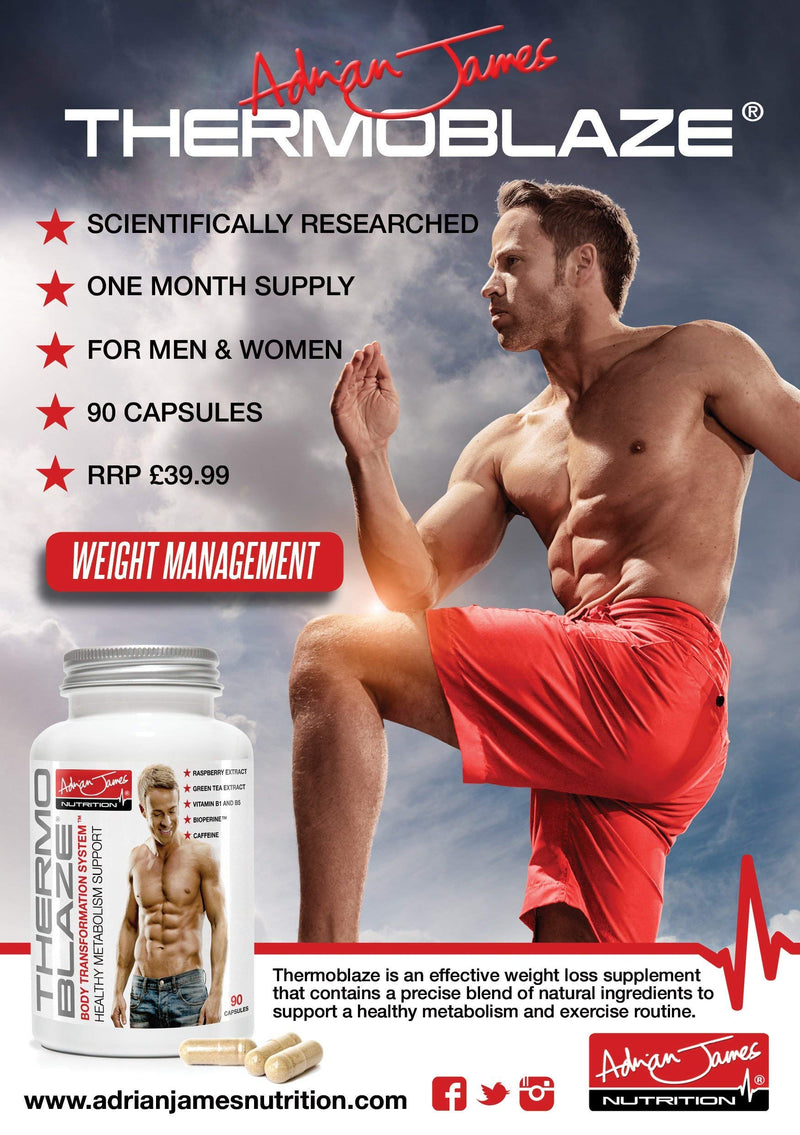 Adrian James Nutrition - Thermoblaze Thermogenic Fat Burner for Men & Women, Weight Loss Diet Pills, Premium Grade UK Made, Quality Assured, Natural Ingredients, 90 Capsules - BeesActive Australia