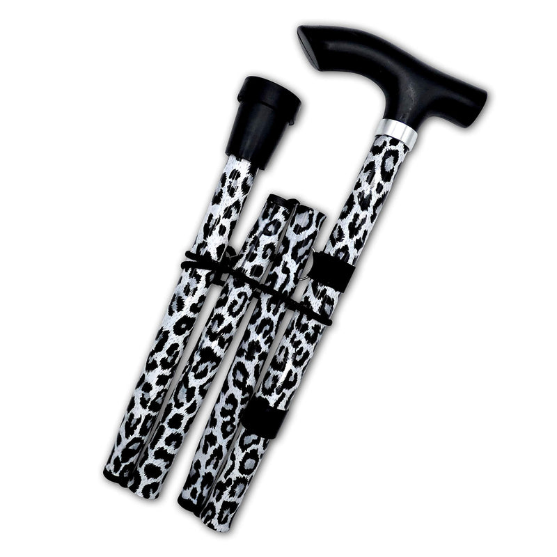 Life Healthcare Walking Stick, Flexible and Durable Mobility Aid, Collapsible & Adjustable from 33-37 Inches - Black Leopard - BeesActive Australia