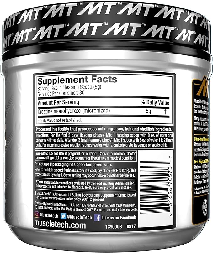 Platinum 100% Creatine 80 doses Directly shipped overseas "From USA" - BeesActive Australia