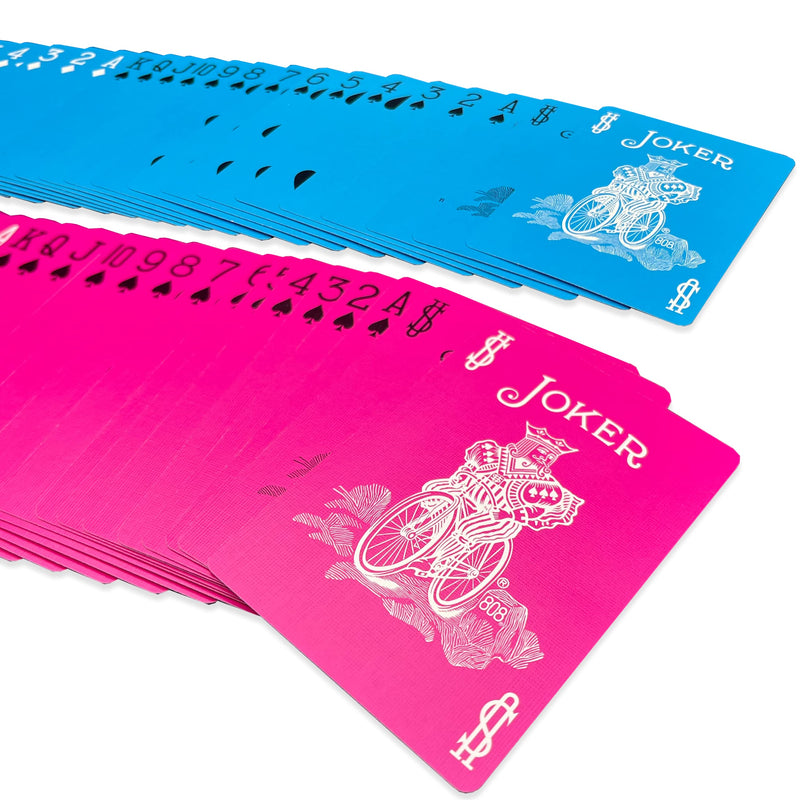 Blue Pink Deck Bicycle Playing Cards Poker Size Twin Pack - BeesActive Australia