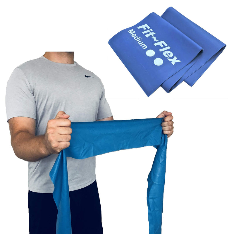 Fit-Flex Resistance Exercise Band - 2m Length - 3 Flex Options – Pilates, Yoga, Rehab, Stretching, Strength Training Blue - BeesActive Australia