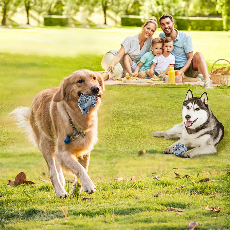 Homipooty Dog Chew Toys for Aggressive Chewers,Large Medium Breed Dog Teeth Grinding Toys Indestructible Dog Squeak Toys Relieve for Dogs Anxiet ,Natural Rubber,Milk Flavor Gray - BeesActive Australia