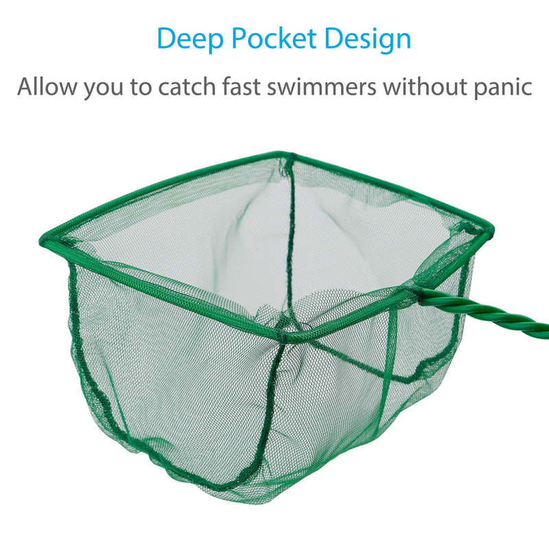 Pawfly 4/6 Inch Aquarium Fish Net Set Fish Catch Nets with Plastic Handle 6 Inch and 4 Inch - BeesActive Australia