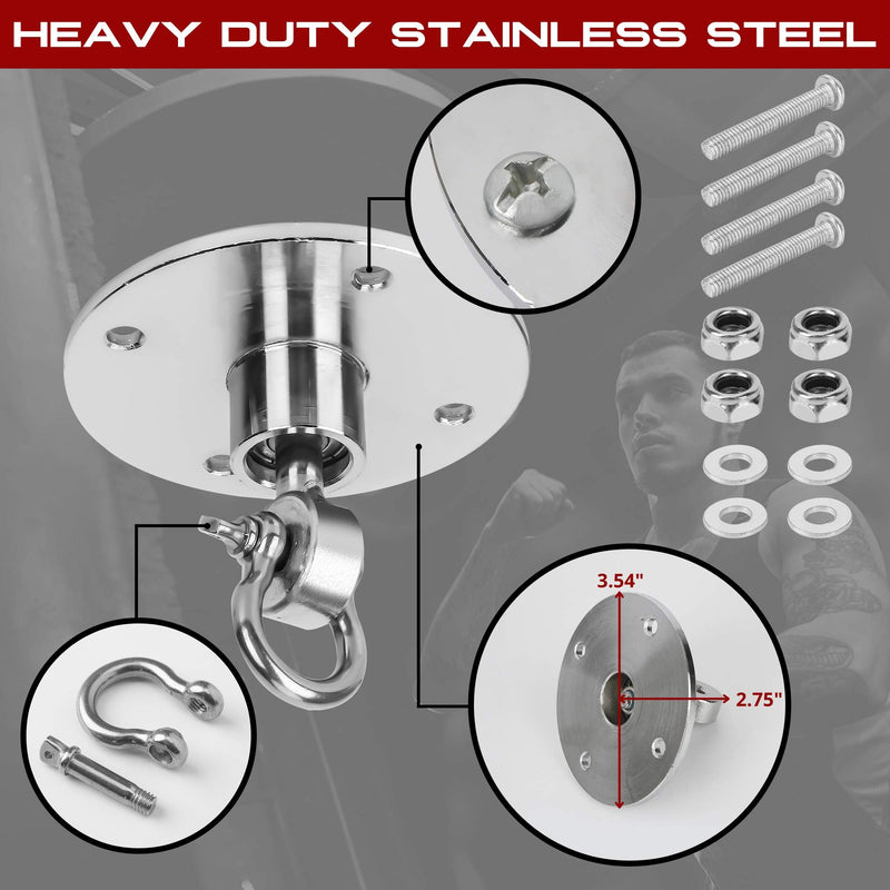 BOXERPOINT Speed Bag Swivels - Stainless Steel Speedbag Swivel - Boxing Swivel with 360° Ball Bearing - Complete Speed Bag Mount Hardware Kit - Easy Setup On Hanging Punching Speed Bag Platform Stand - BeesActive Australia