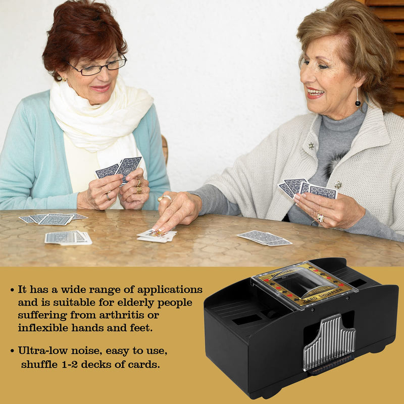 Diolusus Automatic Card Shuffler, Electronic Casino Poker Card Shuffling Machine,2 Deck Poker Card Shuffling Machine Battery, Card Playing Tool for Home Party with USB Line 2 Decks - BeesActive Australia