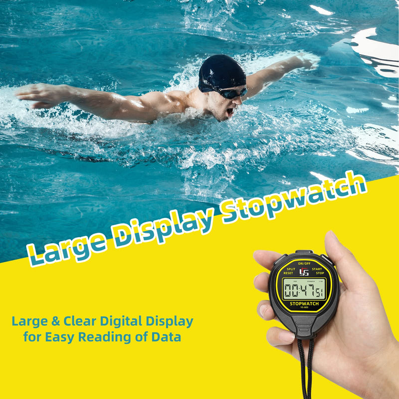 Waterproof Digital Stopwatch Timer, ANTEQI Large Display Simple Stopwatch with ON/Off Function No Clock No Calendar No Alarm Silent Stopwatch for Baseball Swimming Running Training Kids Coaches - BeesActive Australia