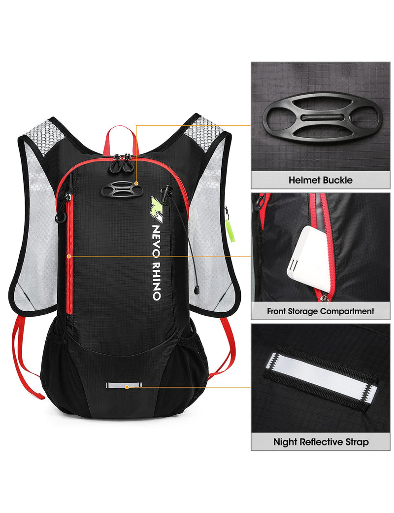N NEVO RHINO Hydration Backpack, Running Backpack with 2L Water Bladder, Lightweight Hydro Water Pack for Cycling Biking Hiking Rave for Men Women Kids Red - BeesActive Australia
