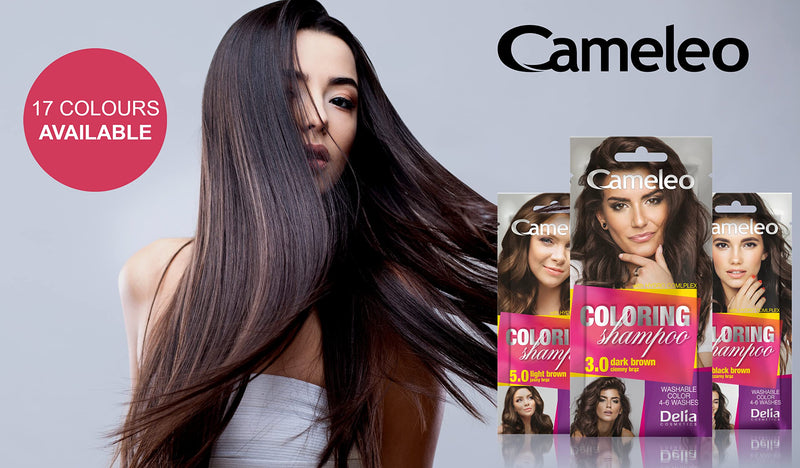 Cameleo - Coloring Shampoo - Dark Brown - Quick and Easy Color Refreshing - Washable Coloring - Tone In Tone - 40ml… 3.0 Dark Brown - BeesActive Australia