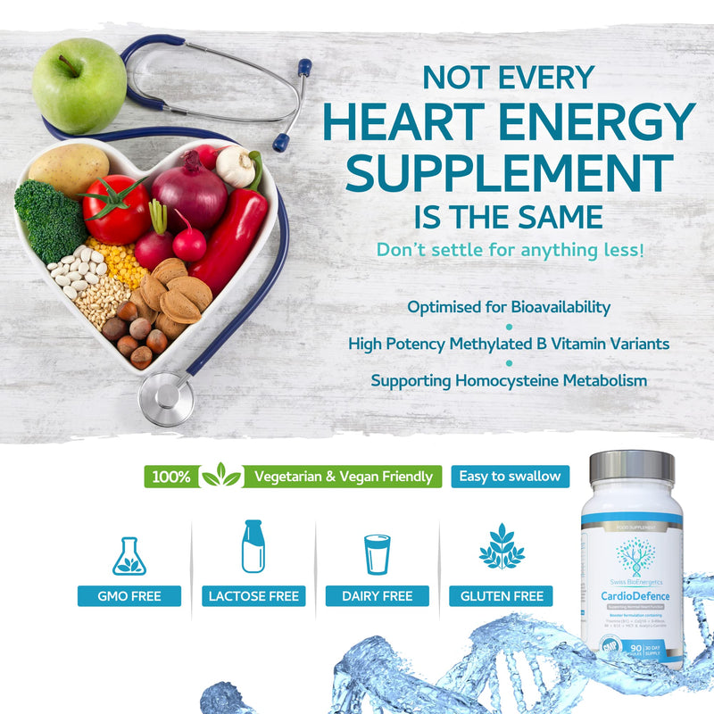 CardioDefence � 90 Capsules � a Precise Balance of CoQ10, D-Ribose, Acetyl L-Carnitine, B Vitamins and MCT to contribute to The Normal Function of The Heart and Reduce Tiredness and Fatigue - BeesActive Australia