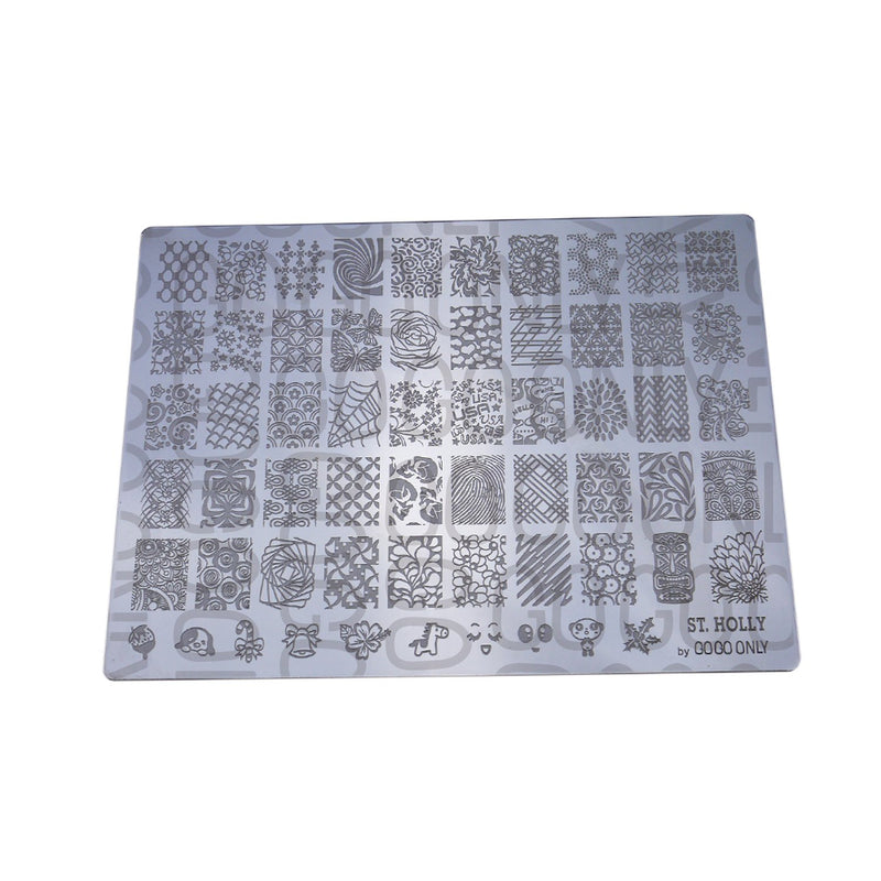 Gogoonly Nail Art Stamp Plate Collection St. Holly - Huge Size Stamping Image Plates Manicure Nail Designs DIY - BH000574 - BeesActive Australia