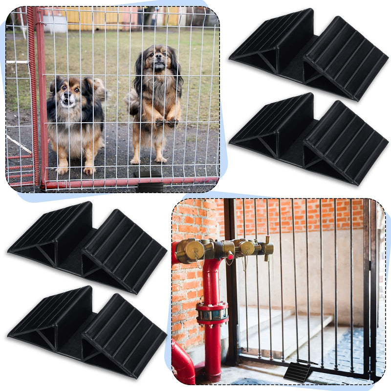 6 Pcs Support Feet for Pet Gate Plastic Triangle Reinforcement Fitting Dog Panel Isolation Fence Free Standing Pet Gate Dog Fence Panels for Configurable Wood Dog Gate Doggie Guardrail, Black - BeesActive Australia