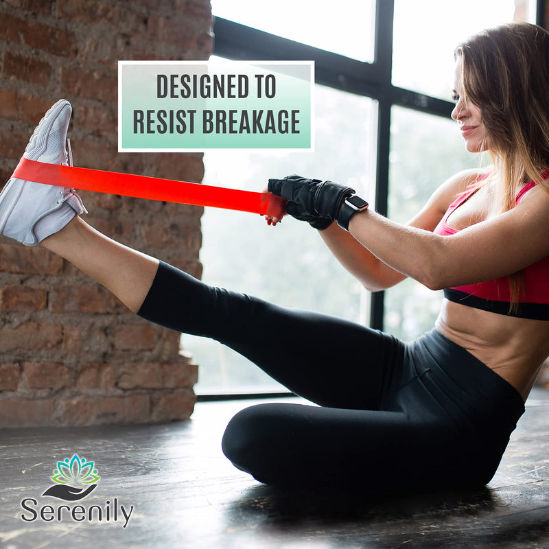 Serenily Resistance Bands, Exercise Band - Workout Bands for women butt & legs. Training Fitness bands for Home gym workout Equipment. Latex Loop Bands with Instructions & Carry Bag Gym bands Set of 5 - BeesActive Australia