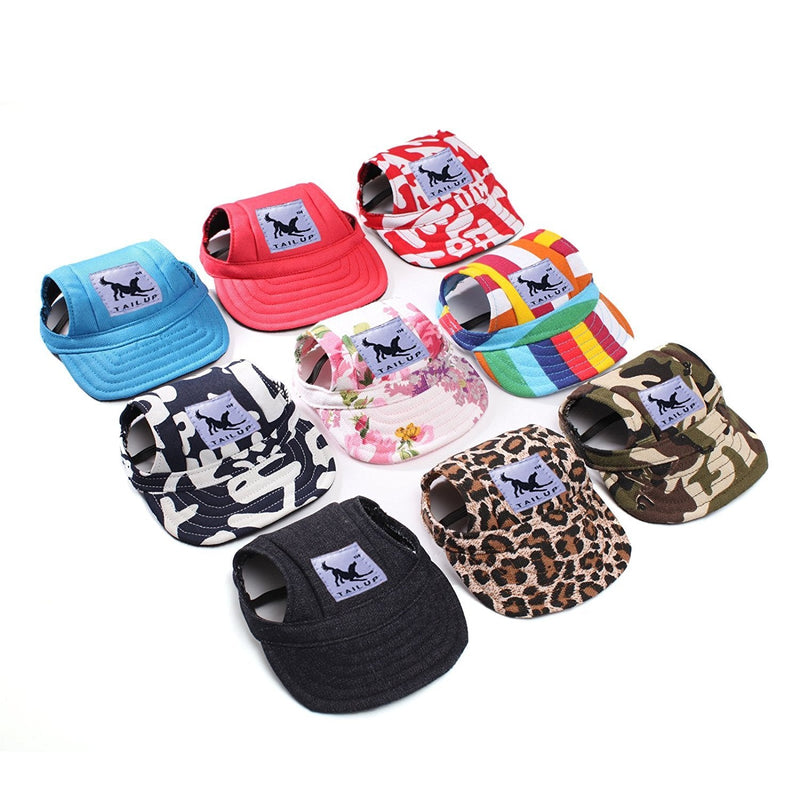 Haikaji Dog Hat,Dog Sunscreen Hat Baseball Cap Outdoor Sports Hat with Ear Holes Chin Strap Adjustable Hat for Small and Medium Dog Large Dogs Blue - BeesActive Australia