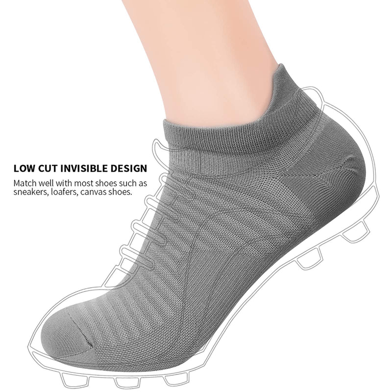 Compression Running Ankle Socks Low Cut(6 Pairs) for Men & Women Black/White/Gray (2 Pairs Per Each Color) Small-Medium - BeesActive Australia