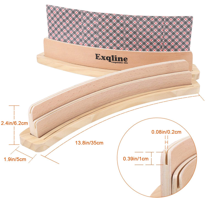 Exqline Curved Wooden Playing Card Holder Tray Rack Organizer Set of 2 Solid Card Holder for Kids Seniors - 13.8 x 1.9 x 2.4 Inch for Bridge Canasta Strategy Card Playing - BeesActive Australia