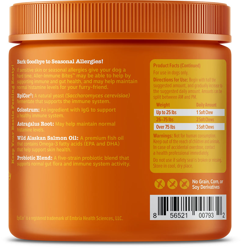 Zesty Paws Allergy Immune Supplement for Dogs - with Omega 3 Wild Alaskan Salmon Fish Oil & EpiCor + Digestive Prebiotics & Probiotics - Anti Itch & Skin Hot Spots + Seasonal Allergies Peanut Butter 90 Count - BeesActive Australia