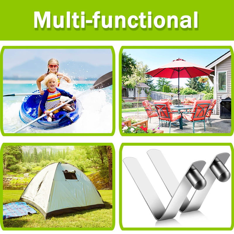 Moxweyeni 8 Pieces Tent Pole Clips Tent Pole Push Button Spring Clips Stainless Steel Kayak Paddle Spring Snap Clips Locking Tube Pin for Camping Kayak Paddle Tent Pole - BeesActive Australia
