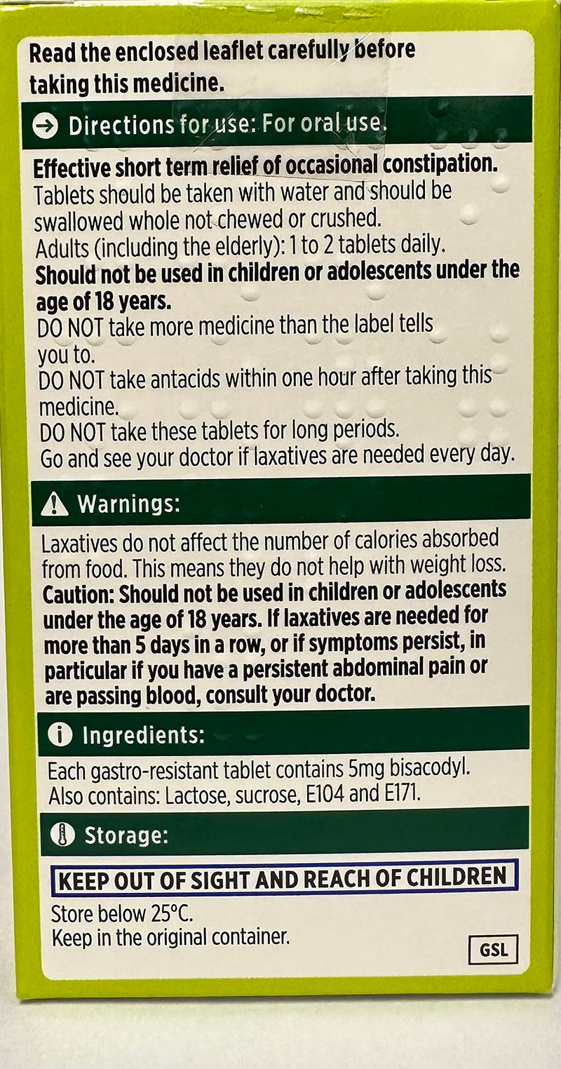 Almus Constipation Relief Gastro-Resistant Tablets 5 mg Bisacodyl - 3 x 20 Tablets - BeesActive Australia