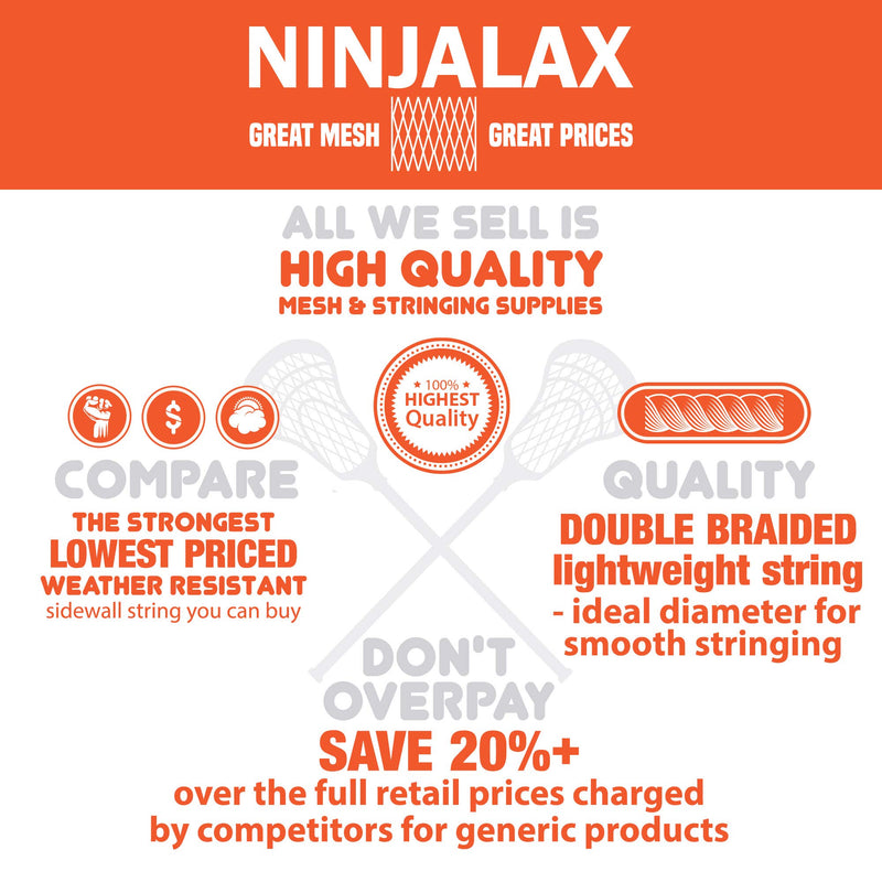[AUSTRALIA] - Ninjalax Lacrosse Sidewall Stringing Spool - 300 feet White 