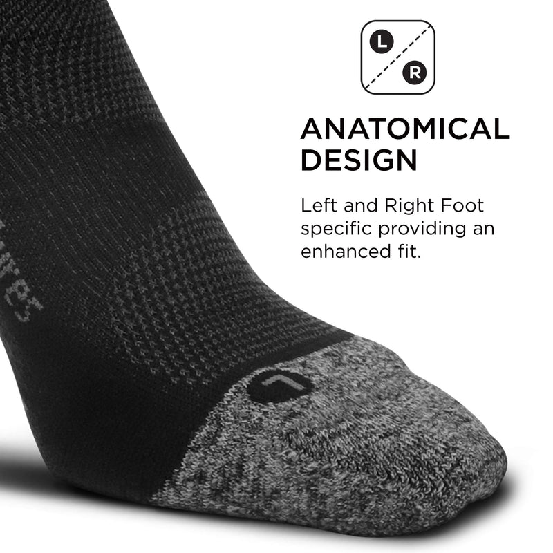 [AUSTRALIA] - Feetures Elite Light Cushion Quarter Sock Solid X-Large Black 