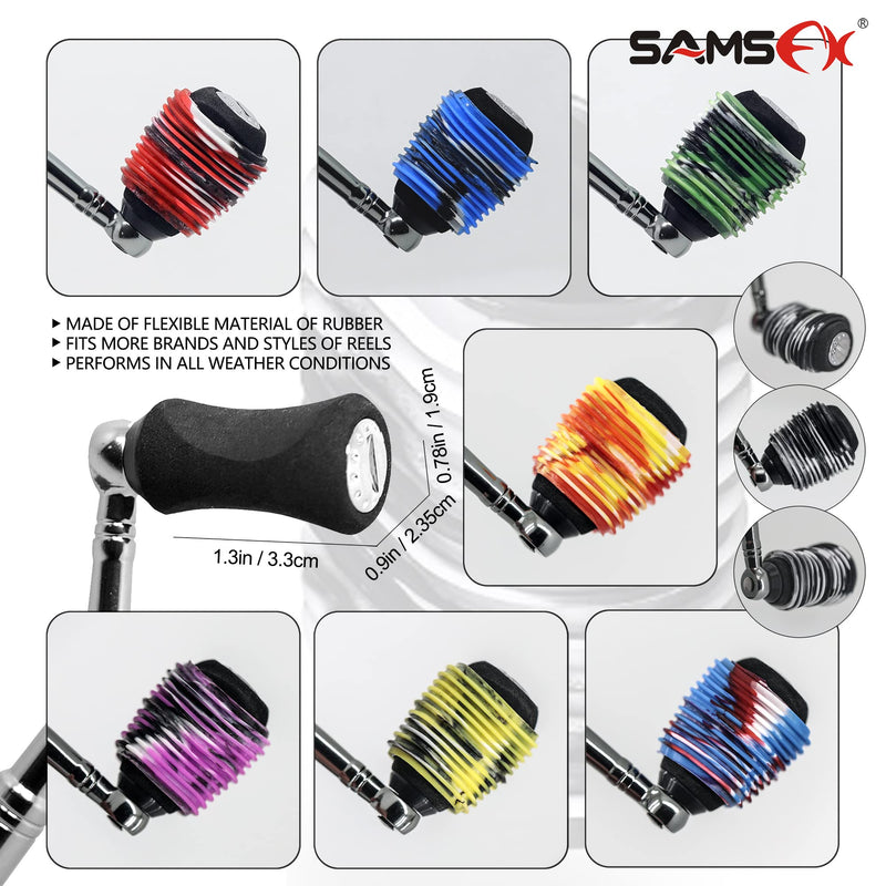 SAMSFX Rubber Fishing Reel Handle Grip Sleeve Non-Slip Baitcaster Knob Covers for Casting or Spinning Reel - BeesActive Australia