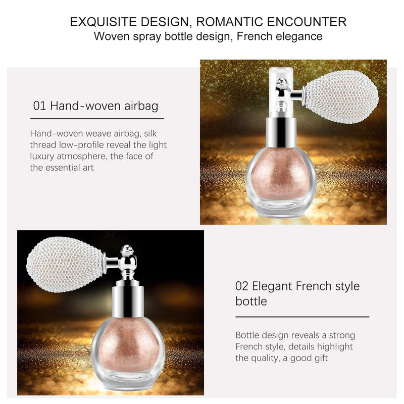 Ownest Highlighter Powder Spray, Glitter High Gloss Spray Shimmer Sparkle Powder Makeup Spray, for Face Body Cosmetic-Bronze D-Bronze - BeesActive Australia