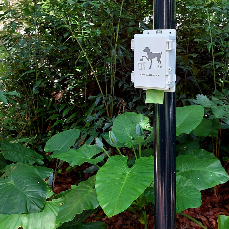 Dog Poop Bag Dispenser Wall Mount Waterproof Outdoor Dog Bag Dispenser | Printed With Cute Clean Up Dog Poop Signs | Stake, Pole, Fence Mounted | Fits Home, Porch, Lawn, Yard（only dispenser) only dispenser - BeesActive Australia