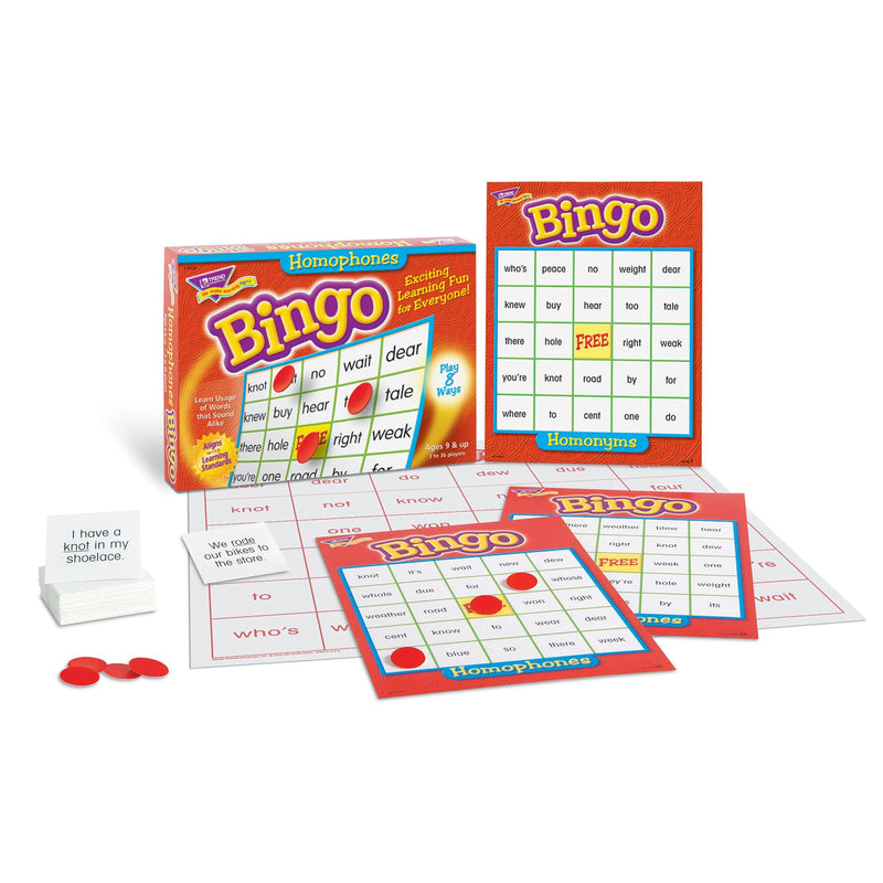 [AUSTRALIA] - Trend Homophones Bingo Game - 5 x 5 inches - Set Includes 36 Cards, 700 Markers, Caller Card 