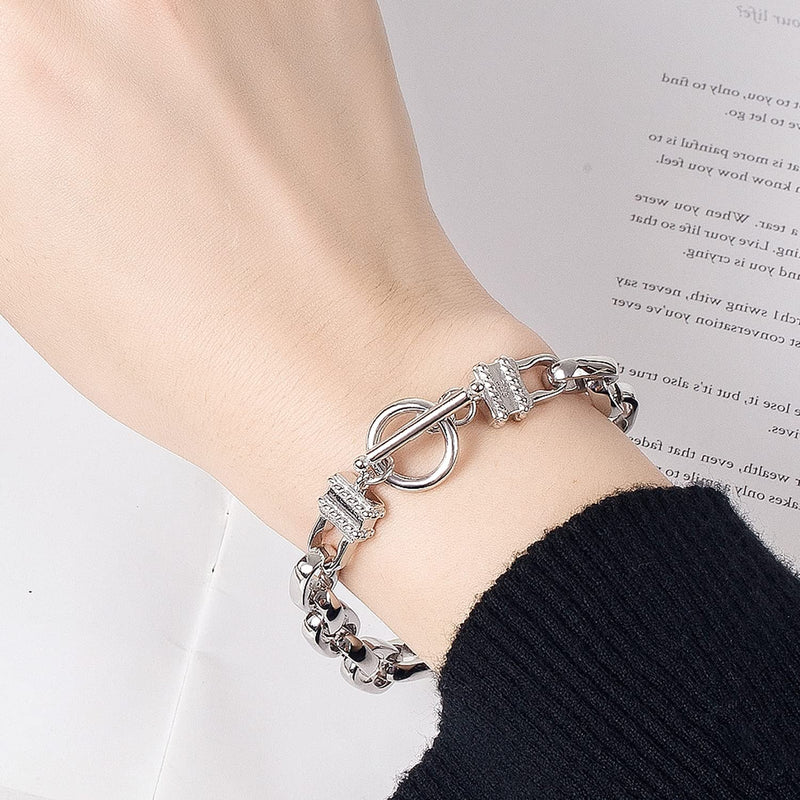 H&Beautimer Solid 925 Silver Bracelet Italian Handmade 0.35/0.4 Inch Box Chain Bracelet for Men's 7,7.5,8,8.5,9,9.5,10 Inch Hip Hop Style Jewelry Oval 8 inches - BeesActive Australia