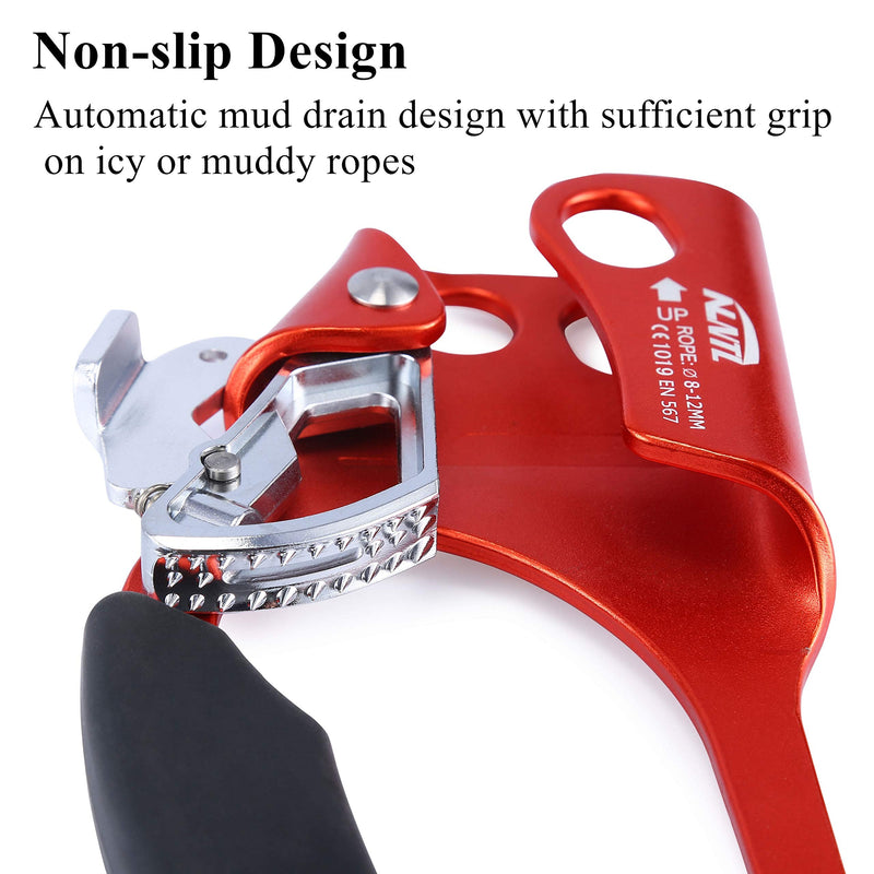 WILDKEN Climbing Hand Ascender Outdoor Mountaineering Tree Arborist Climbing Rappelling Equip Hand Ascender for 8-12MM Rope Left Right Hand Ascender Orange - Left - BeesActive Australia