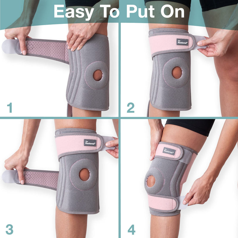 The Restored ContourFIT Knee Brace for Women - Adjustable Knee Brace Support - Knee Support for Running, Walking and Joint Pain Relief - Running Knee Support for Women - Runners Knee Brace - Pink 1 Count (Pack of 1) - BeesActive Australia