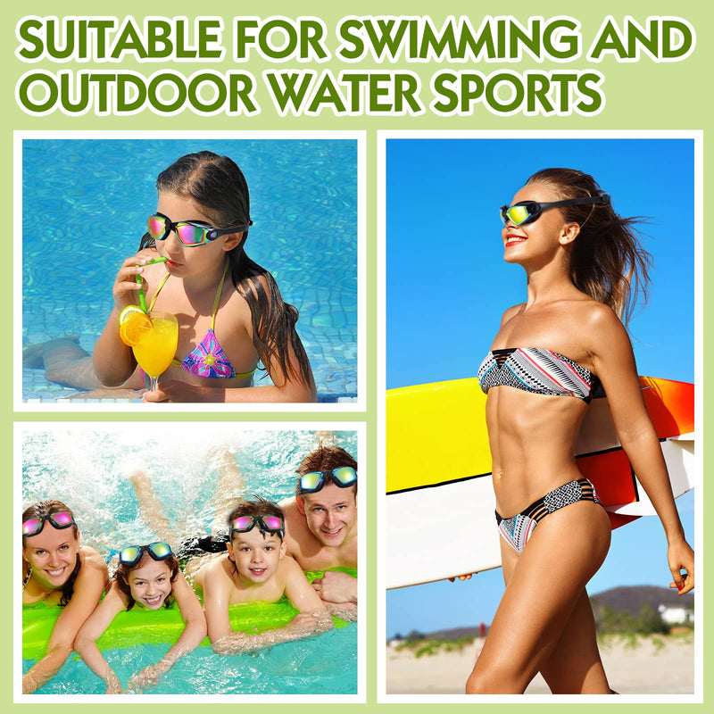 6 Pcs Swim Goggles Swimming Equipment Swimming Goggles Sport Swimming Goggles for Women Men Adult Youth Neon Color - BeesActive Australia