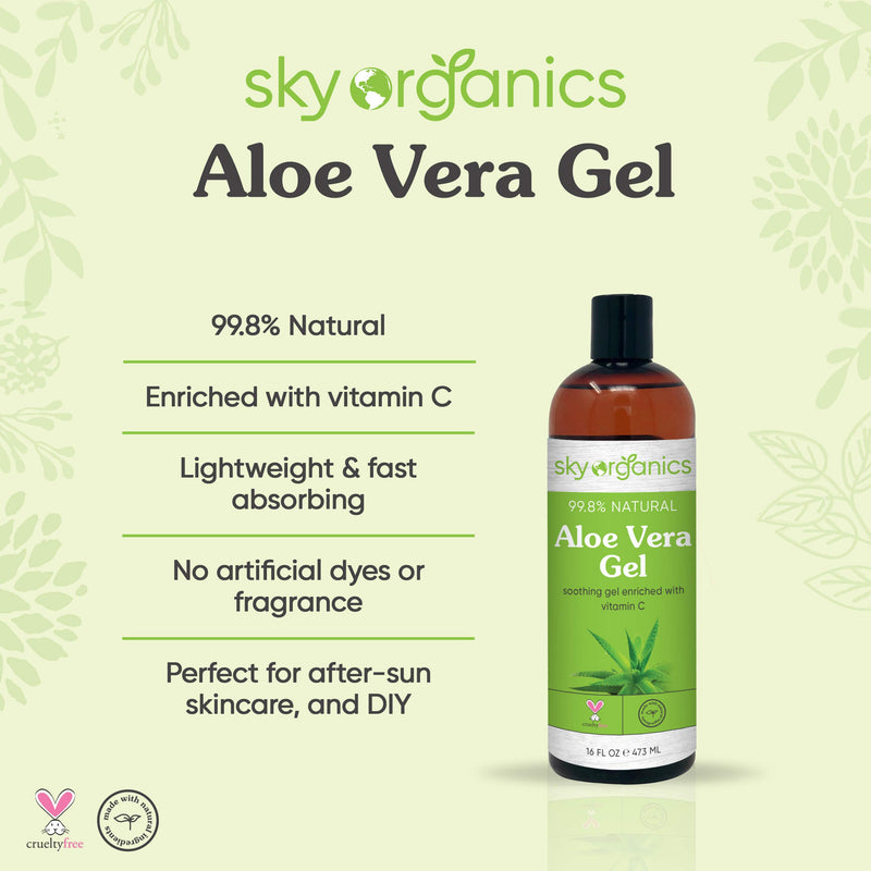 Aloe Vera Gel (16 oz) Cold-pressed Ultra Hydrating Skin Soothing Aloe Gel for Face Body After-Sun Care Aloe Gel Made in USA 16 Fl Oz (Pack of 1) - BeesActive Australia