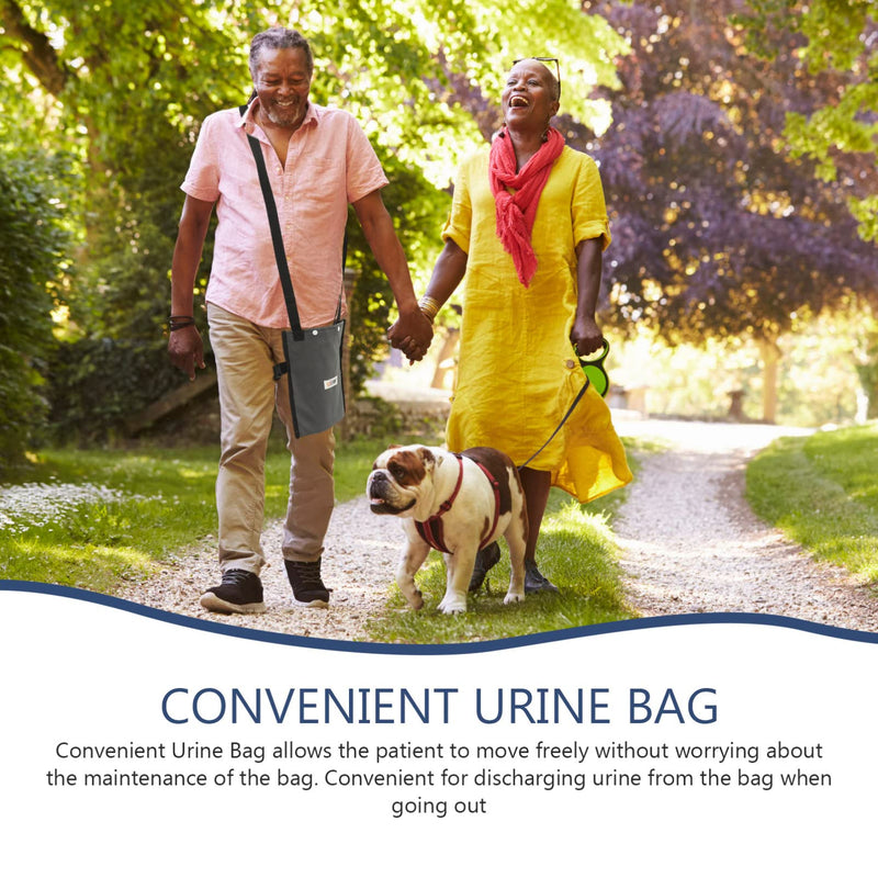 Healeved Urine Bag Cover Urinary Drainage Bag Holder with Adjustable Strap Catheter Leg Bag Holder for Women Men Black Grey - BeesActive Australia