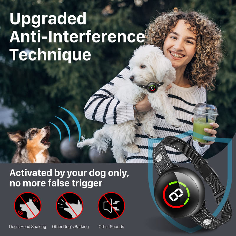 NBJU Dog Bark Collar, Rechargeable Anti Barking Collar with 5 Adjustable Sensitivity, Optional Beep Vibration Shock Mode, Humane Dog Training Collar for Large Medium Small Dogs, IP67 Waterproof Black - BeesActive Australia