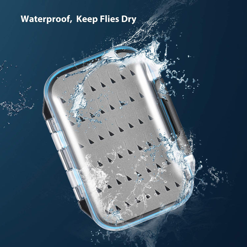 Fly Fishing Box Two-Sided Waterproof Lightweight Fly Box Easy Grip Transparent Lid Fly Fishing Lures Box Multiple Sizes - BeesActive Australia