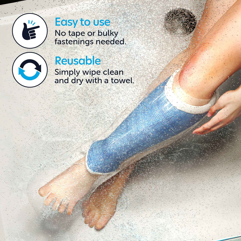 Box of 3 JFA Medical Reusable Waterproof Shower Leg Cast Cover Protectors, Half Leg - BeesActive Australia