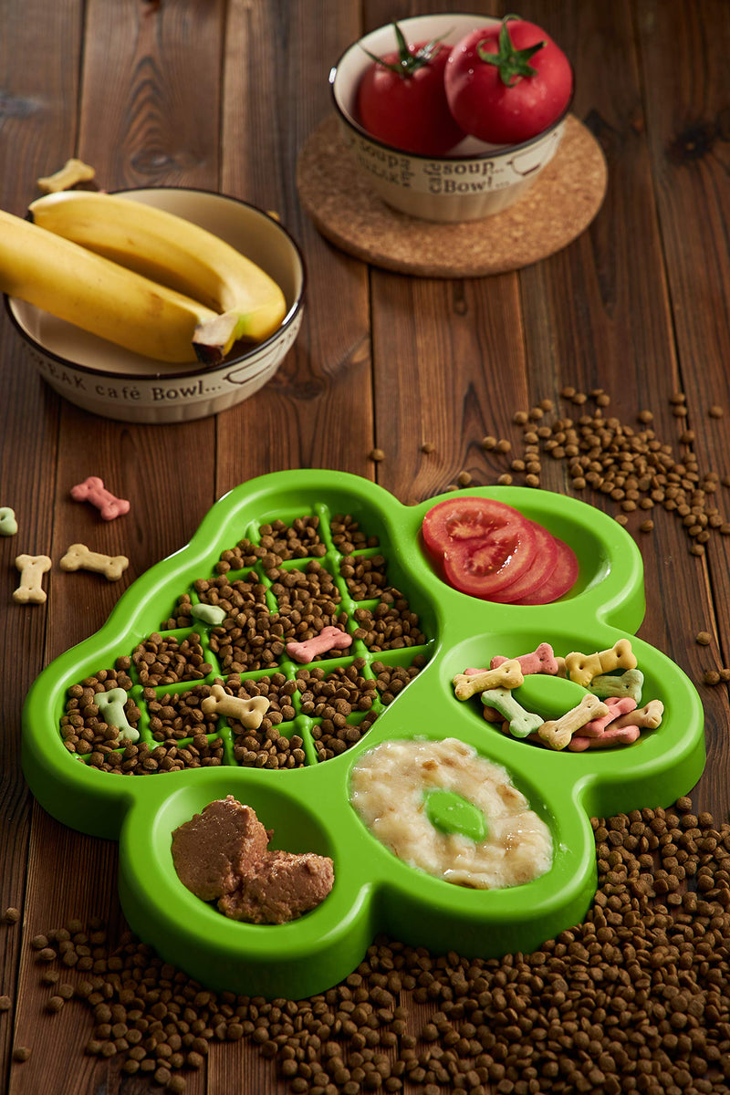 PetDreamHouse PAW 2-in-1 Slow Feeder Interactive Bowl with Removable Lick Mat - Green - BeesActive Australia