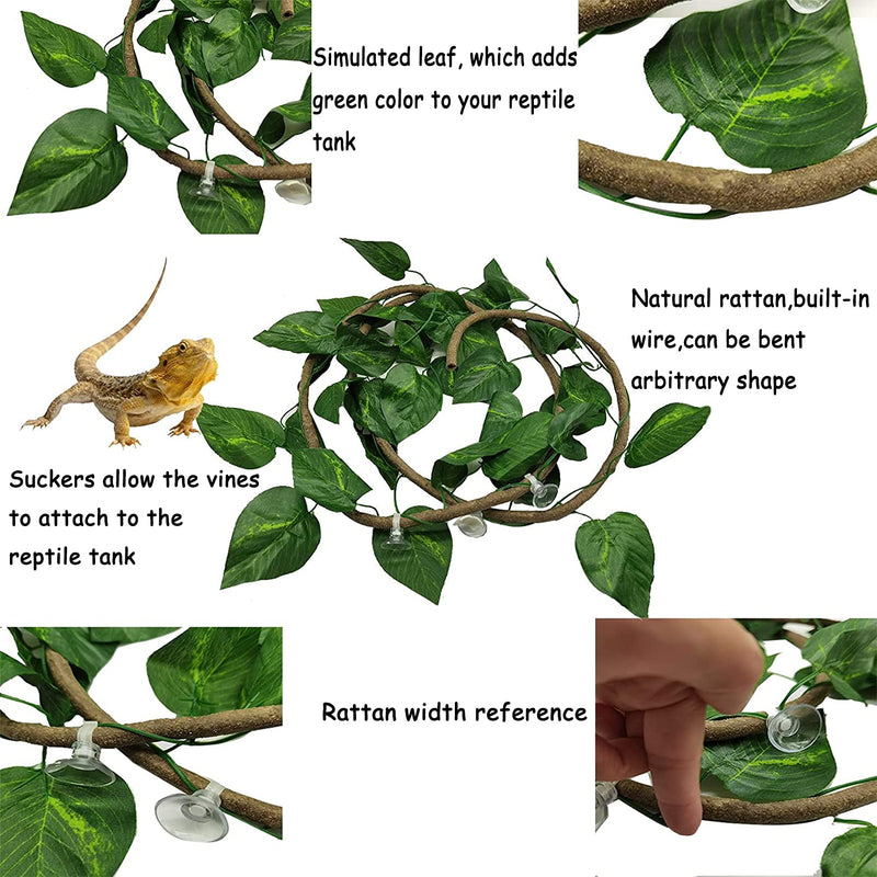 Hamiledyi Reptile Moss Cave Hide,Crested Gecko Habitat Hammock Green Moss Accessories Plastic Terrarium Plant Vines for Small Bearded-Dragon,Snakes,Chameleon Climbing Hibernation Sleeping - BeesActive Australia