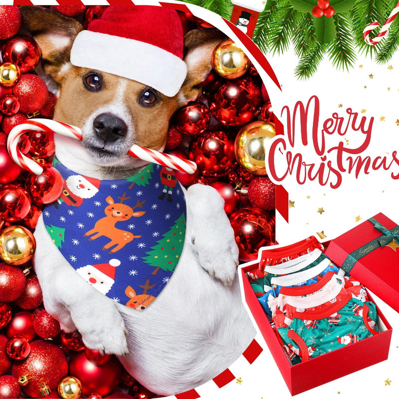 50 Pieces Christmas Dog Bandanas Bulk Dog Kerchief Set Bibs Triangle Dog Scarf Dog Bandanas with Christmas Patterns for Christmas Party Pet Costume Accessories Decoration - BeesActive Australia